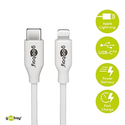 Goobay 39448 Lightning - USB-C™ laad- en synchronisatiekabel, 2 m, wit - MFi-kabel voor Apple iPhone/iPad wit
