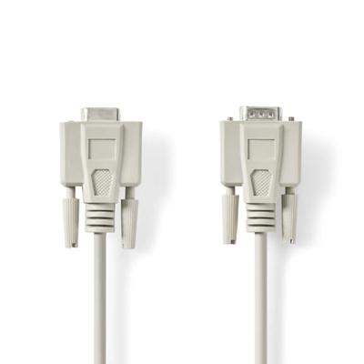 Nedis Seriele Kabel | D-SUB 9-Pins Male | D-SUB 9-Pins Female | Vernikkeld | 5.00 m | Rond | PVC | Ivoor | Label - CCGL52010IV50