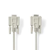 Nedis Seriele Kabel | D-SUB 9-Pins Male | D-SUB 9-Pins Female | Vernikkeld | 5.00 m | Rond | PVC | Ivoor | Label - CCGL52010IV50 - thumbnail