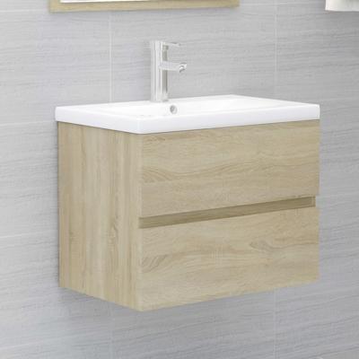 vidaXL Wastafelkast 60x38,5x45 cm bewerkt hout sonoma eikenkleurig