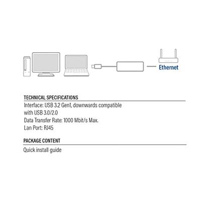 Gigabit netwerkadapter USB 3.2 Gen1 ACT AC4410 - thumbnail