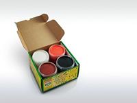 ÖkoNORM Vingerverf - 4 kleuren set b - oranje, bruin, wit, zwart (herfst) - thumbnail