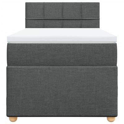 Boxspring met matras stof donkergrijs 90x190 cm
