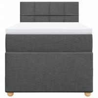 Boxspring met matras stof donkergrijs 90x190 cm - thumbnail