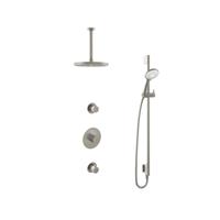 Hotbath Buddy - Inbouw Regendoucheset - 2 Stopkranen - Thermostatisch - Plafondbuis 30 cm - Hoofddouche 250 mm - Ronde Handdouche 3 Standen - Glijstang 900 mm - Waterbesparend - V02 - thumbnail