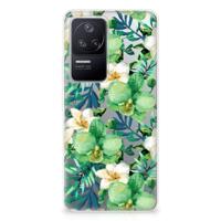 Xiaomi Poco F4 | TPU Case | Orchidee Groen - thumbnail