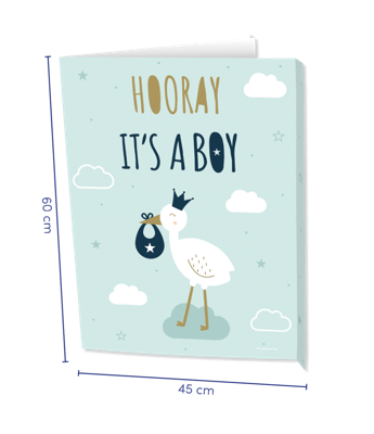 Raambord &apos;Hooray Baby Boy&apos; (60x45cm)