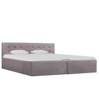 Bedframe met hydraulische opslag stof taupe 160x200 cm - thumbnail