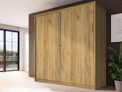 Kast MACRO 2 schuifdeuren 208 cm gouden eik Kast MACRO 2 schuifdeuren 208 cm gouden eik