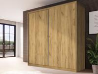 Kast MACRO 2 schuifdeuren 208 cm gouden eik - thumbnail