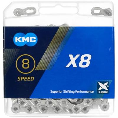 KMC ketting X8 1/2 3/32 inch 114 schakels 8S zilver