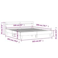 Bedframe met hoofdbord sonoma eikenkleurig 160x200 cm - thumbnail