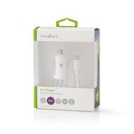 Nedis CCHAM240AWT Auto-oplader 2,4 A Vaste Kabel Micro-usb Wit - thumbnail