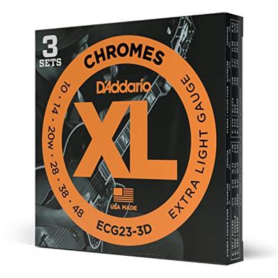 D'Addario ECG23-3D 10-48 Extra Light Flatwound Chromes snaren voor elektrische gitaar (3 sets) D'Addario ECG23-3D 10-48 Extra Light Flatwound Chromes snaren voor elektrische gitaar (3 sets)