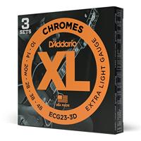 D&apos;Addario ECG23-3D 10-48 Extra Light Flatwound Chromes snaren voor elektrische gitaar (3 sets) - thumbnail