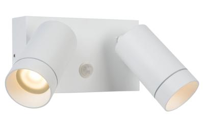 Lucide TAYLOR - Wandspot / Wandlamp Binnen/Buiten - 2xGU10 - IP54 - Bewegingssensor - Wit Lucide TAYLOR - Wandspot / Wandlamp Binnen/Buiten - 2xGU10 - IP54 - Bewegingssensor - Wit