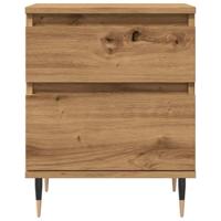 Nachtkastjes 2 st 40x35x50cm bewerkt hout artisanaal eikenkleur - thumbnail