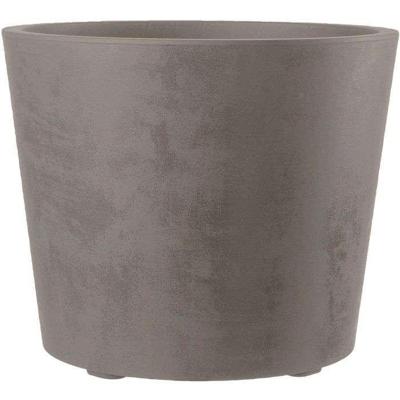 Ronde bloempot - DEROMA - Millennium - 79 L - Ø 50 cm - Met waterreservoir en wielen - Bruin