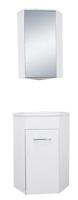 Lena hoek-fonteinkast + wast. en spiegelk. 500x850x250 wit - thumbnail