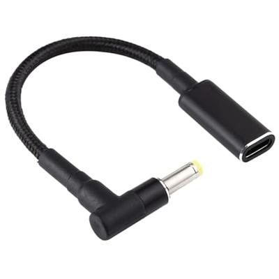 Coude 5,5 x 1,7 mm vers adaptateur USB-C/Type-C Câble tressé en nylon