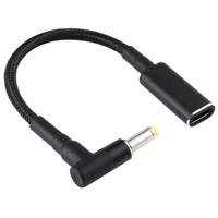 Coude 5,5 x 1,7 mm vers adaptateur USB-C/Type-C Câble tressé en nylon - thumbnail