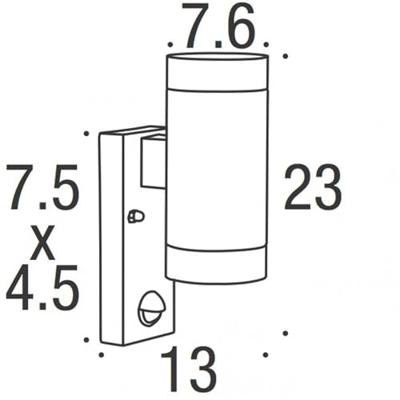 Nordlux Up & downlighterTin zwart met sensor - 21519103