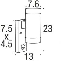 Nordlux Up & downlighterTin zwart met sensor - 21519103 - thumbnail