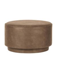 vtwonen Ronde Poef 'Coffee' Eco-leer 60cm, kleur Cognac - thumbnail