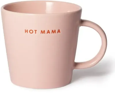 Vondels theekop keramiek hot mama 10x11cm roze