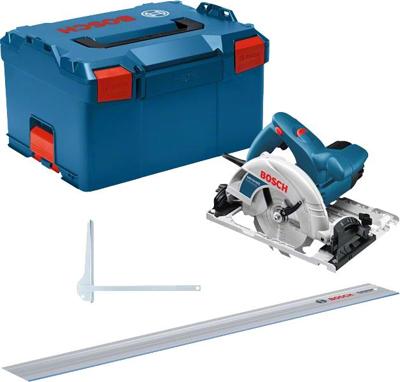 Bosch Blauw GKS 55+ GCE + FSN 1400 Professional Cirkelzaag | Set | 1350 W | 1 x geleiderail | 165 mm zaagblad - 0615990M91