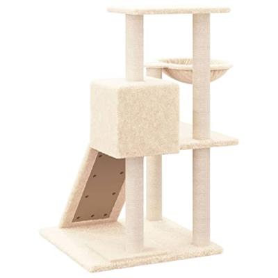 VidaXL Kattenmeubel met sisal krabpalen 82 cm crèmekleurig - thumbnail