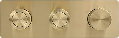 Ben Engraved Cross thermostaat afbouwdeel met omstelrichting geborsteld messing pvd