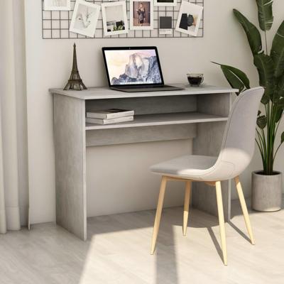 VidaXL Bureau 90x50x74 cm bewerkt hout betongrijs VidaXL Bureau 90x50x74 cm bewerkt hout betongrijs