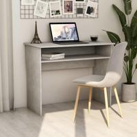 VidaXL Bureau 90x50x74 cm bewerkt hout betongrijs - thumbnail