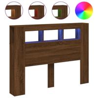 Hoofdeinde met LED 140x18,5x103,5 cm bewerkt hout bruineiken - thumbnail