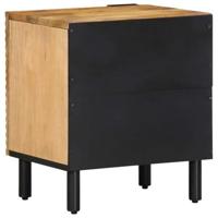 Nachtkastjes 2 st 40x33x46 cm massief mangohout bruin - thumbnail