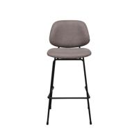 LABEL51 Barkruk Bello - Taupe - Micro Suede - Hoog - thumbnail