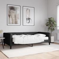 Slaapbank met matras 100x200 cm stof zwart - thumbnail