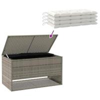 Opbergbox voor buiten 100x55x55,5 cm poly rattan grijs - thumbnail
