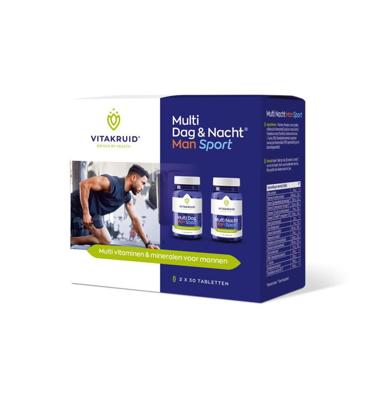 Vitakruid Multi Dag & Nacht Man Sport 100% Vegan 2 x 30 Vitakruid Multi Dag & Nacht Man Sport 100% Vegan 2 x 30