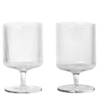 Ferm Living Ripple Wijnglas - set van 2 - Transparant - thumbnail