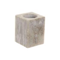 Tandenborstelhouder Home ESPRIT Wit Bruin Marmer 7,5 x 7,5 x 10,5 cm - thumbnail