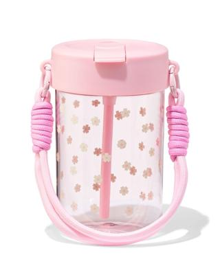 HEMA Waterfles 400ml met bandje bloemen