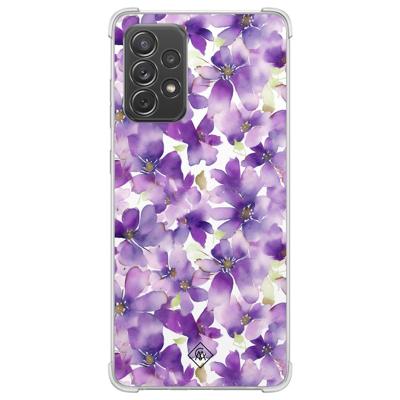 Samsung Galaxy A52(s) shockproof hoesje - Floral violet Samsung Galaxy A52(s) shockproof hoesje - Floral violet