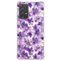 Samsung Galaxy A52(s) shockproof hoesje - Floral violet - thumbnail