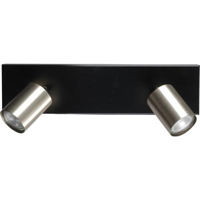 Masterlight Zwarte plafondlampBounce met 2 nikkel spots - 5491-05-37-40-2