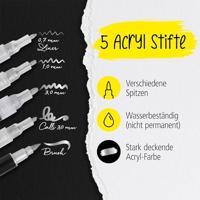 Acrylmarker online lettering 5 breedtes zilver - thumbnail