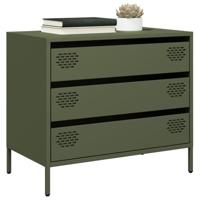 Dressoir 68x39x58,5 cm koudgewalst staal olijfgroen - thumbnail