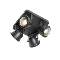 QAZQA Industriële spot zwart 4-lichts - Emado - thumbnail