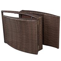 Ligbed met kussen inklapbaar poly rattan bruin - thumbnail